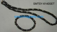 Hematite magnetic necklace drum