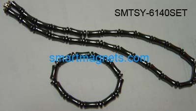 Hematite magnetic necklaces drum beads