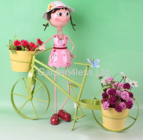 Metal doll flower pots