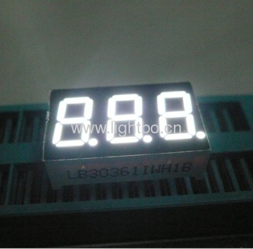 Ultra bright white cost-competitive 3 Digit Common Cathode 7 Segment LED Display