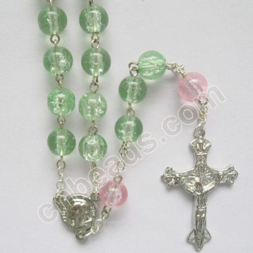 crackle glass rosaries