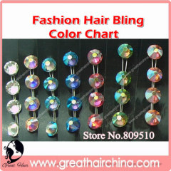 8 Vivid Colors Swarovski Fashion Hair Bling / Crystal