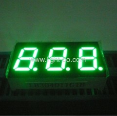 Pure Green triple digit 0.4 inches common anode 7 segment led numeric display