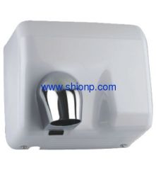 White automatic hand dryer