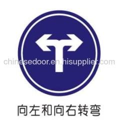 Traffic road signage turn left and turn right indication sign