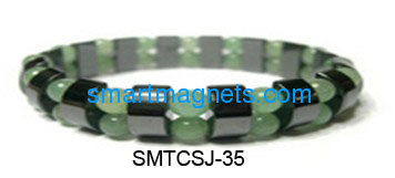 Ferrite magnetic bracelet with glass quartz