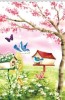 Custom bird house garden flag