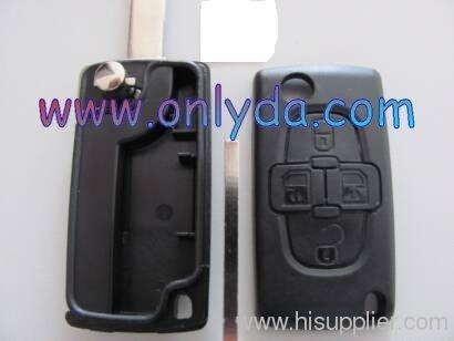 Promotion!Peugeot 4 button remote key blank without battery holder