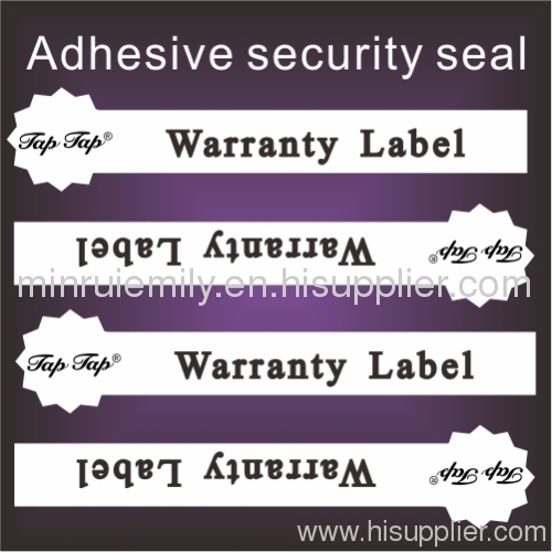 Custom tamper warranty seal labels for bottles,boxes