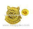 Tiger head personalized Lapel pins with stainless stee gold finish for promotion & gifts