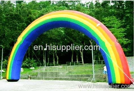 inflatable rainbow archway for gate of park, homeyard