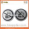 Adhesive Door Plate, Silvery Round Reusable Self - Adhesive Warning Safety Signs