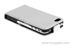 IIphone 4/4s Carbon Fiber Leather Case