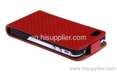 IIphone 4/4s Carbon Fiber Leather Case