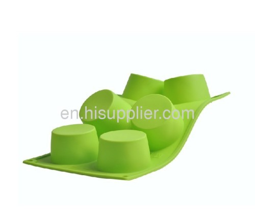 6 cups round shaped silicone cake mould