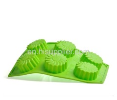 6 cups gear shaped silicone cake mould