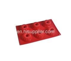 6 cups doughnuts shaped silicone cake mould