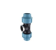 PP Equal Tee With Female Thread Compression Fittings