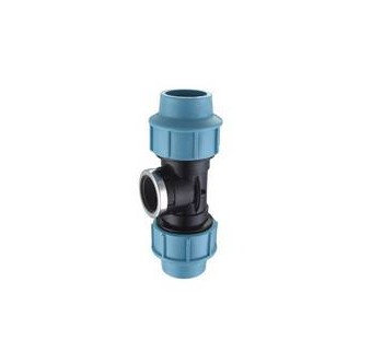 PP Equal Tee With Female Thread Compression Fittings