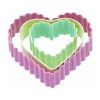 3 Heart Shaped Cookie Cutters fondant cookie cutter ,plastic cookie cutter