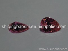 Pear shape pink cz gemstones wholesale