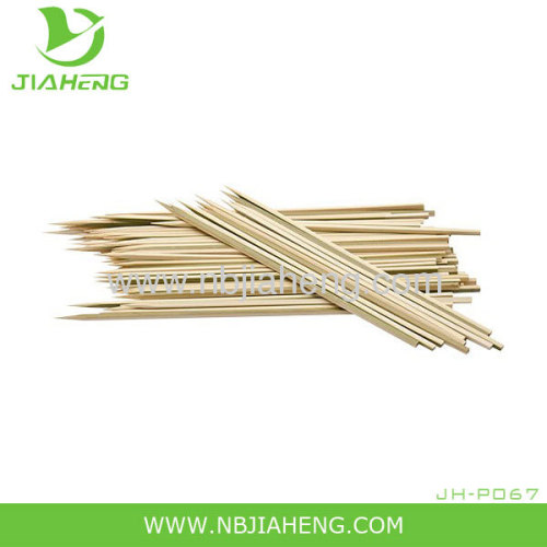 Flat disposable bamboo skewers with hanle