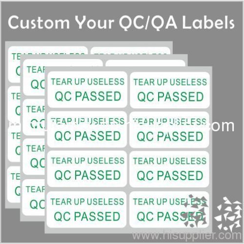 Adhesive Destrcutive Label Maker,Custom Adhesive QC Pass Label