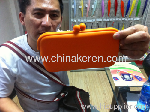 2013 fashion orange silicone glass bag