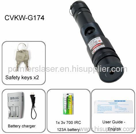 Wholesale Green Laser Pointer with High Power 100mW and All-weather cast metal design
