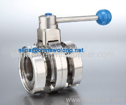 ss304 ss316l sanitary stainless steel SMS butterfly valve with union