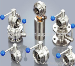 ss304 ss316l sanitary stainless steel pneumatic welded/clamped/thread butterfly valve (3A,DIN,SMS,ISO,RJT,DS,BS)