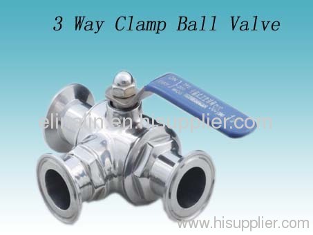 ss304 ss316l sanitary stainless steel 3 way clamped end ball valve