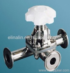 ss304 ss316l sanitary stainless steel clamped 3 way diaphragm valve