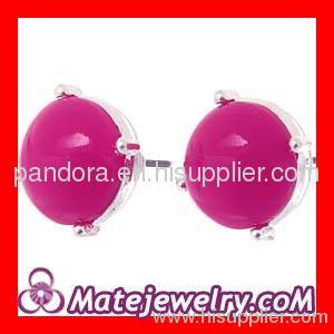 pink glass bubble earrings