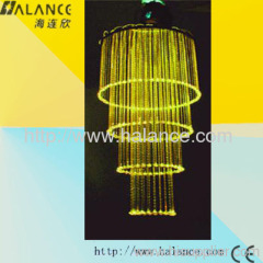 Stainless steel Hotel decoration optic fiber chandelier