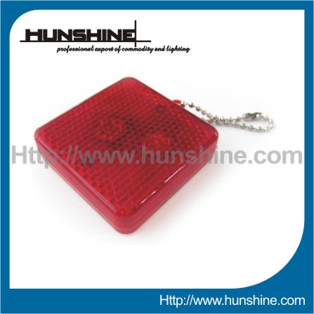 Square shimmering light LED Keychain Light