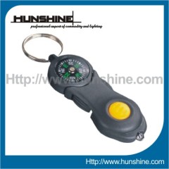 grey compass LED Keychain Flashlight