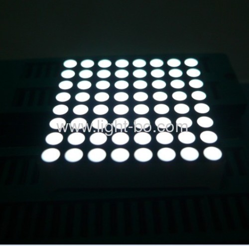 1.5 inches white 8 x 8 dot matrix led displays with outer dimensions 38 x 38 mm