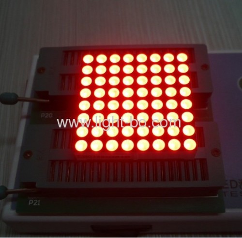 1,5 polegadas Super 8 x 8 matriz vermelho brilhante dot ecrãs de led com dimensões exteriores 38 x 38 mm