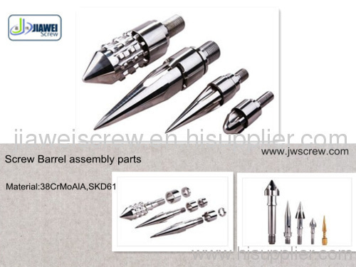 Assemble parts of screw barrel for extruder machine