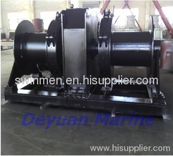 Hydraulic single gypsy mooring winch