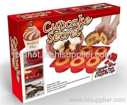 CUPCAKE SECRET 14pc Silicone Bakeware Set cupcake maker donut mold cake tools