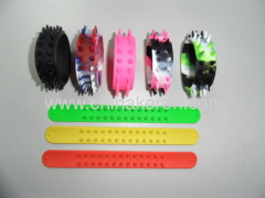 Silicone slap burr bracelet