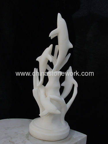 white marble dolphin Sculpture