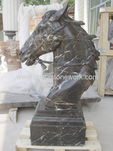 Horse Head Marble Sculpture