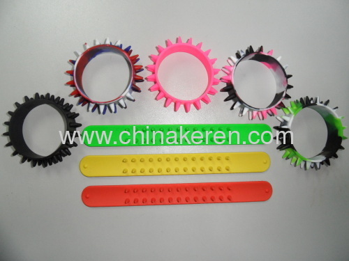 Silicone slap burr bracelets