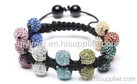 Fashion Crystal Double Rows Bracelet 10mm Multicolour