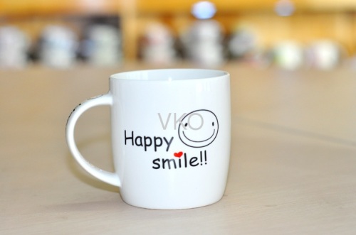 Smile Hand Painted White Ceramic Plain Mug