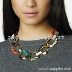 Punk choker collar chunky chain necklace gold