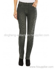 allover print slim fit trousers